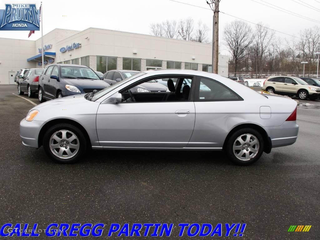 2003 Civic EX Coupe - Satin Silver Metallic / Black photo #1