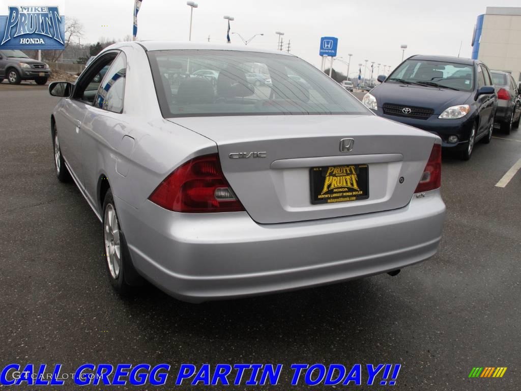 2003 Civic EX Coupe - Satin Silver Metallic / Black photo #2
