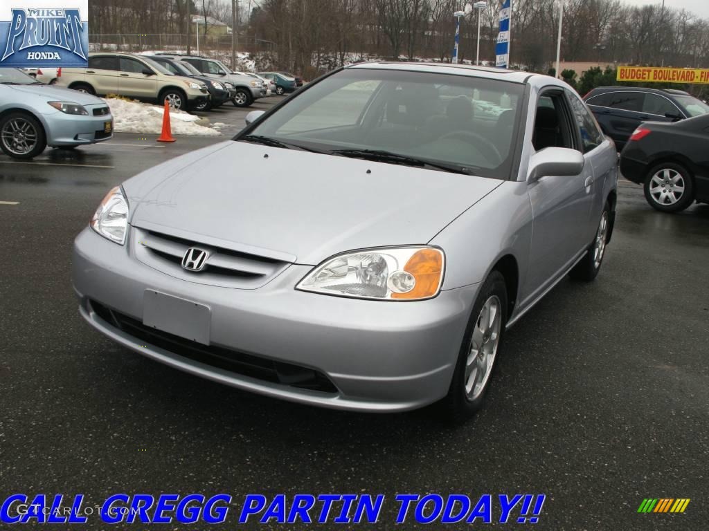2003 Civic EX Coupe - Satin Silver Metallic / Black photo #3