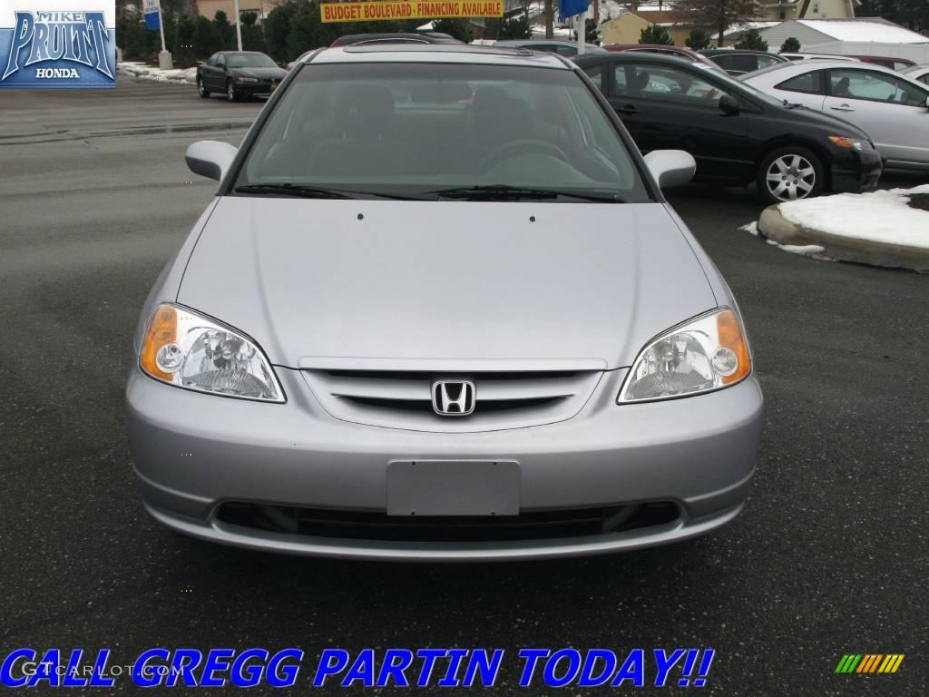 2003 Civic EX Coupe - Satin Silver Metallic / Black photo #4