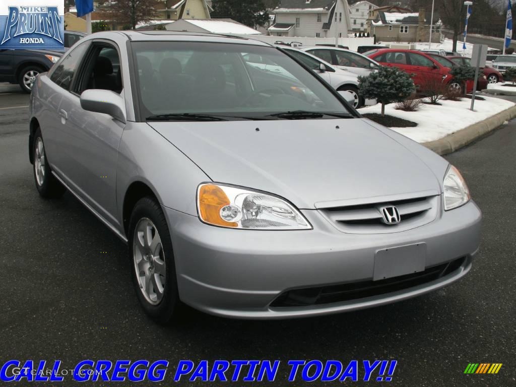 2003 Civic EX Coupe - Satin Silver Metallic / Black photo #5