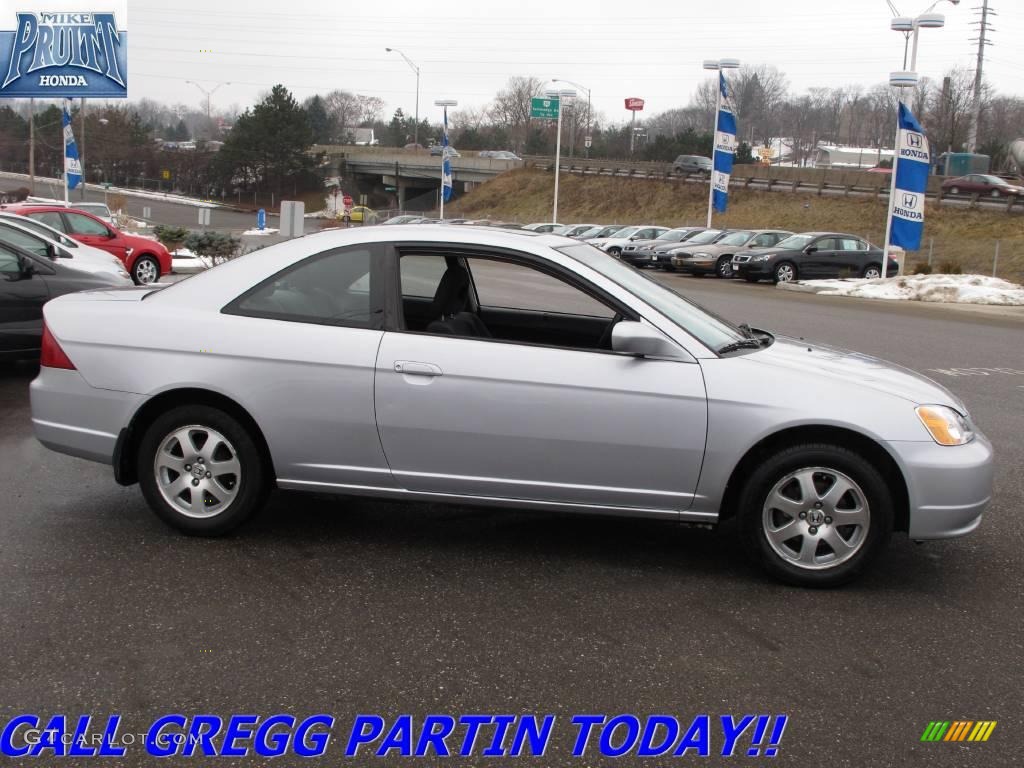 2003 Civic EX Coupe - Satin Silver Metallic / Black photo #6