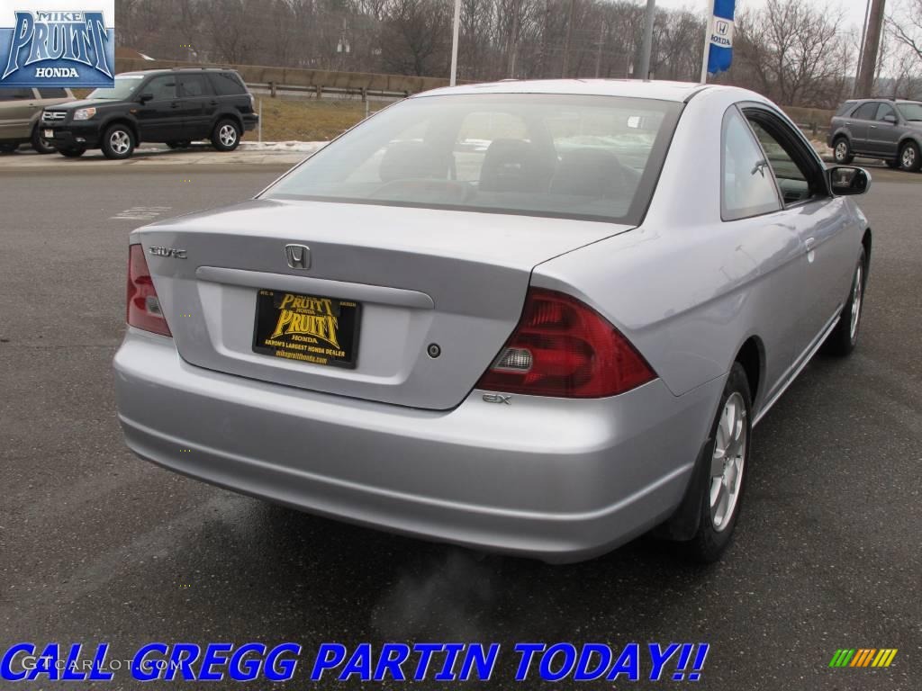 2003 Civic EX Coupe - Satin Silver Metallic / Black photo #7