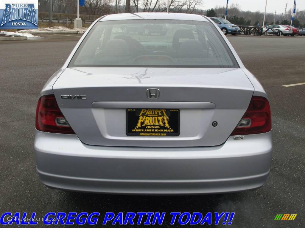 2003 Civic EX Coupe - Satin Silver Metallic / Black photo #8