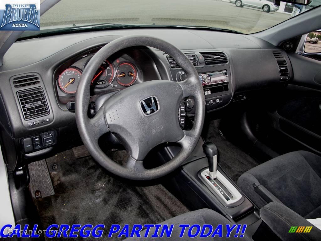 2003 Civic EX Coupe - Satin Silver Metallic / Black photo #16