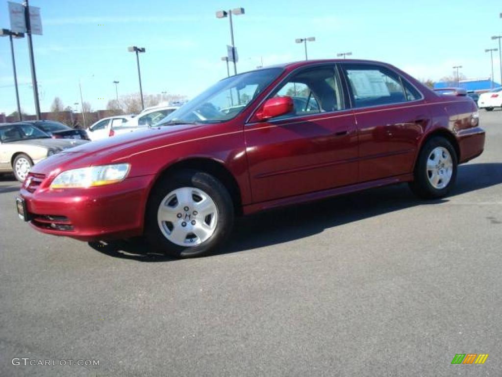 2002 Accord EX V6 Sedan - Firepepper Red Pearl / Ivory photo #2