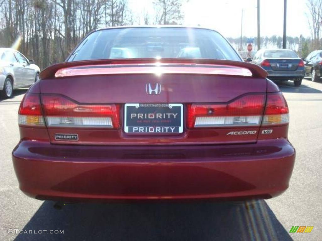 2002 Accord EX V6 Sedan - Firepepper Red Pearl / Ivory photo #5
