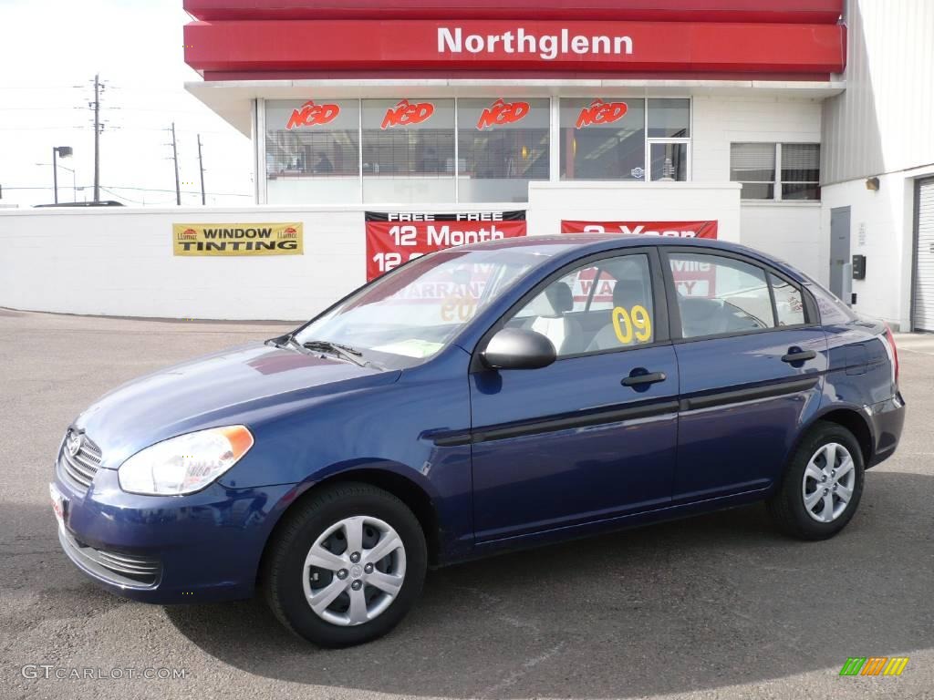 2009 Accent GLS 4 Door - Dark Sapphire Blue / Gray photo #1