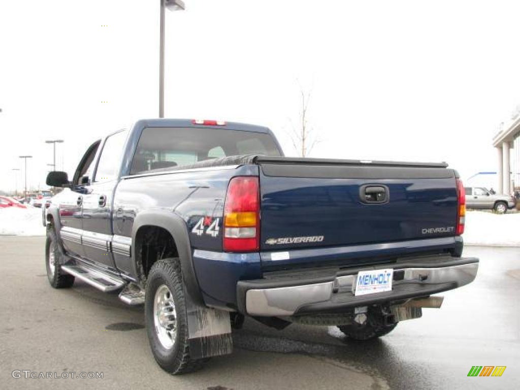 2002 Silverado 2500 LT Crew Cab 4x4 - Indigo Blue Metallic / Medium Gray photo #7