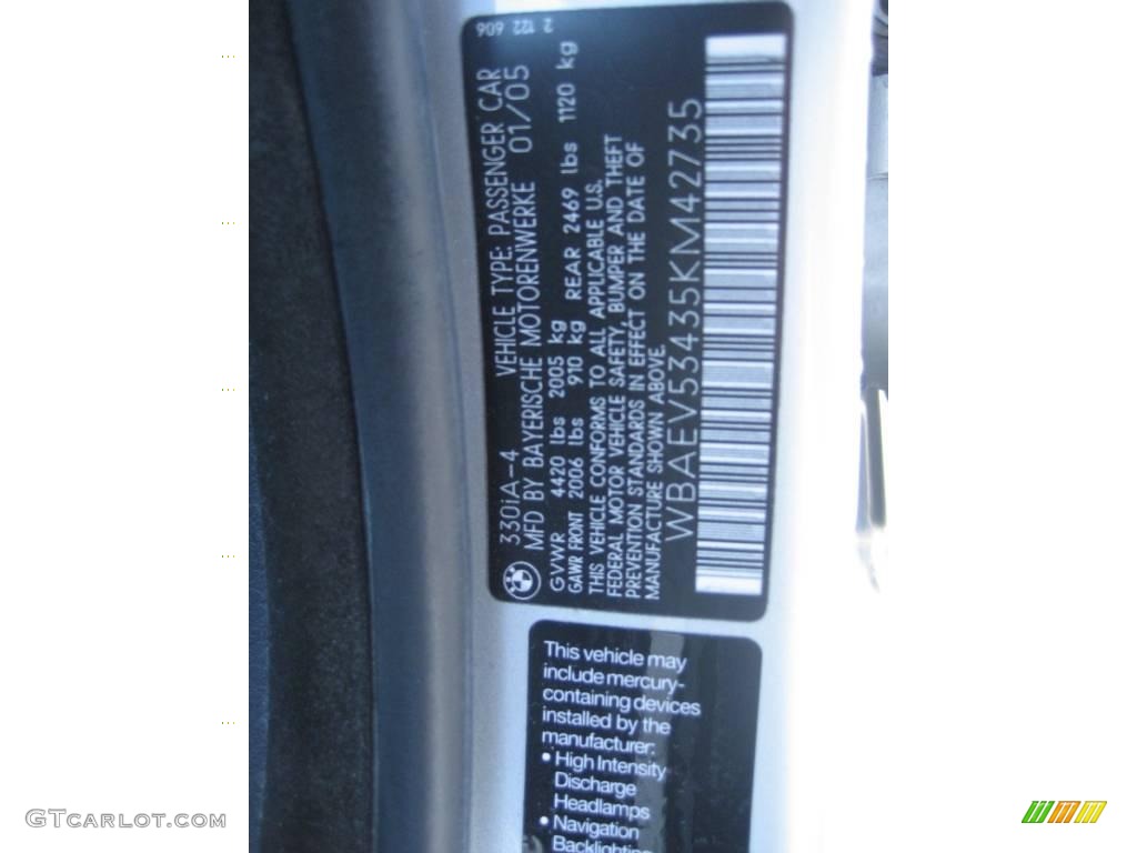 2005 3 Series 330i Sedan - Titanium Silver Metallic / Anthracite Black photo #36