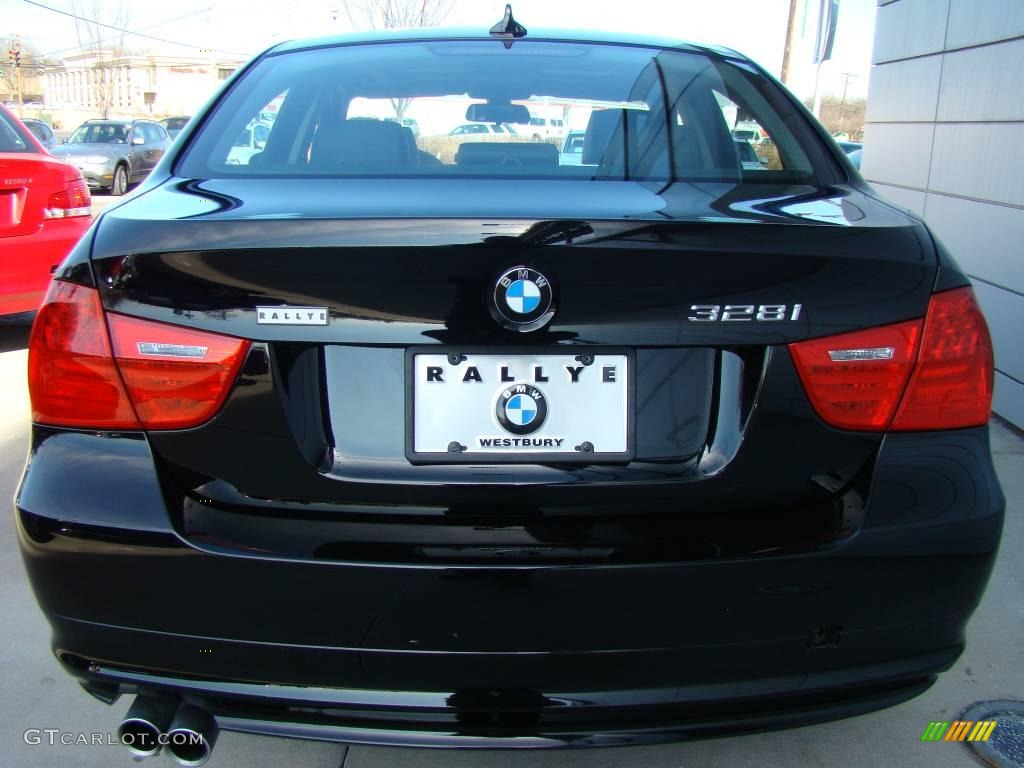 2009 3 Series 328i Sedan - Jet Black / Black photo #4