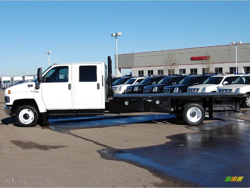 2006 C Series Kodiak C4500 Crew Cab Chassis Flat Bed - Summit White / Gray photo #5