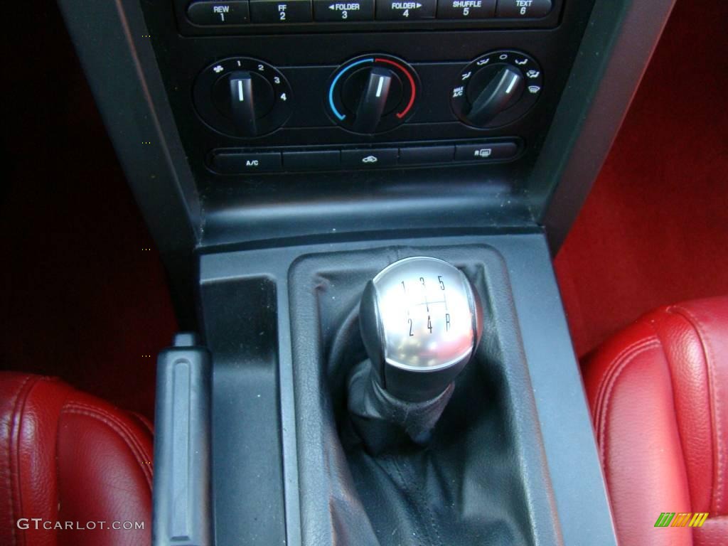 2005 Mustang GT Premium Coupe - Satin Silver Metallic / Red Leather photo #17