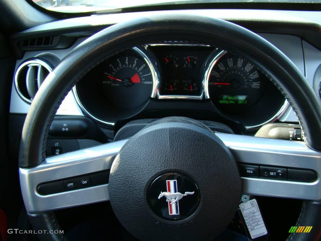 2005 Mustang GT Premium Coupe - Satin Silver Metallic / Red Leather photo #18