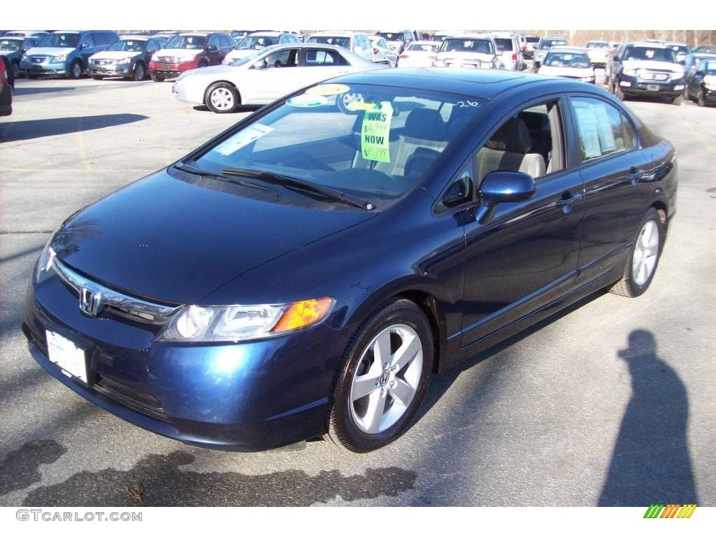 2008 Civic EX Sedan - Royal Blue Pearl / Gray photo #1