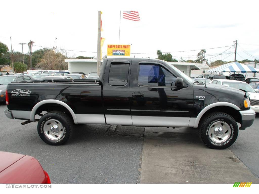 2000 F150 Lariat Extended Cab 4x4 - Black / Medium Graphite photo #5