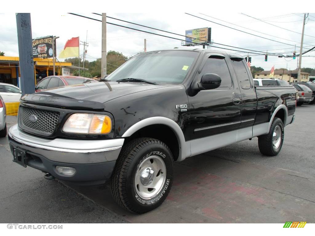 2000 F150 Lariat Extended Cab 4x4 - Black / Medium Graphite photo #7