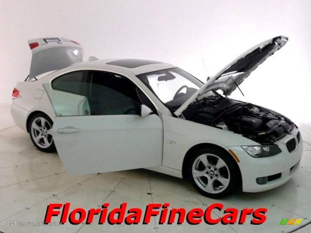 2007 3 Series 328i Coupe - Alpine White / Black photo #7