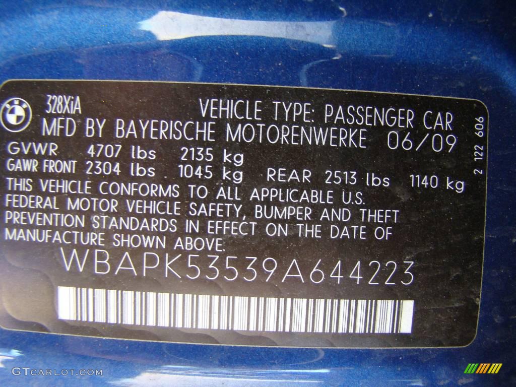 2009 3 Series 328xi Sedan - Montego Blue Metallic / Black photo #15