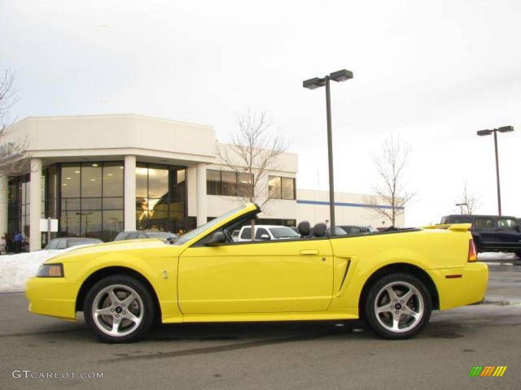 2001 Mustang Cobra Convertible - Zinc Yellow Metallic / Dark Charcoal photo #1