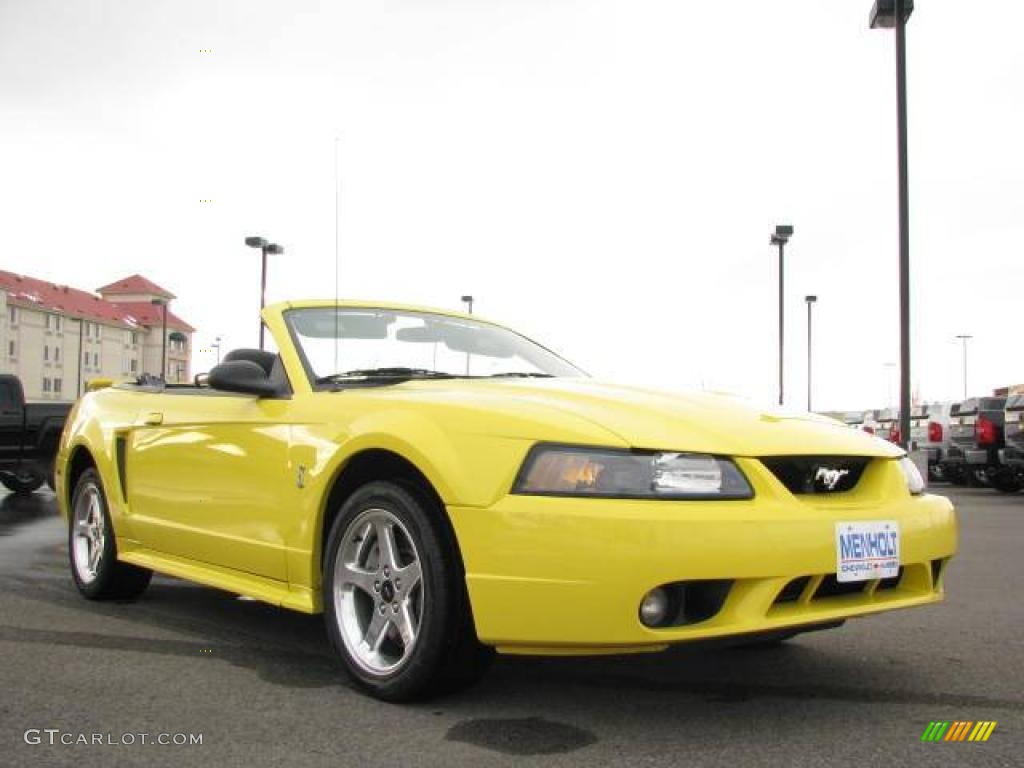 2001 Mustang Cobra Convertible - Zinc Yellow Metallic / Dark Charcoal photo #5