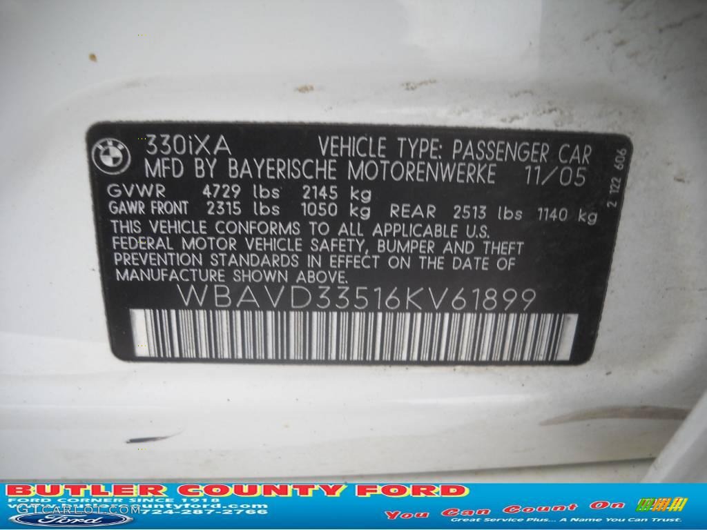 2006 3 Series 330xi Sedan - Alpine White / Grey photo #9
