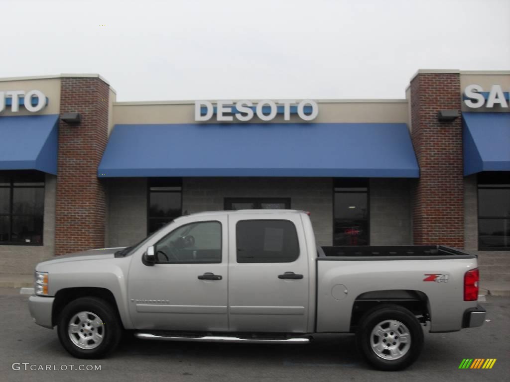 2008 Silverado 1500 LT Crew Cab 4x4 - Silver Birch Metallic / Light Titanium/Ebony Accents photo #1