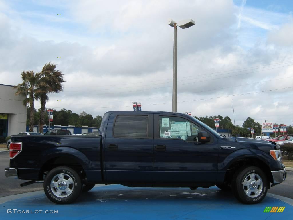 2010 F150 XLT SuperCrew - Dark Blue Pearl Metallic / Medium Stone photo #2