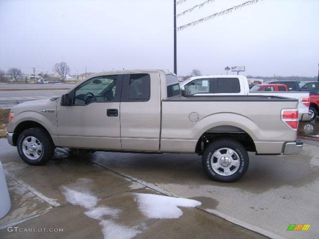 2010 F150 XLT SuperCab - Pueblo Gold Metallic / Tan photo #5