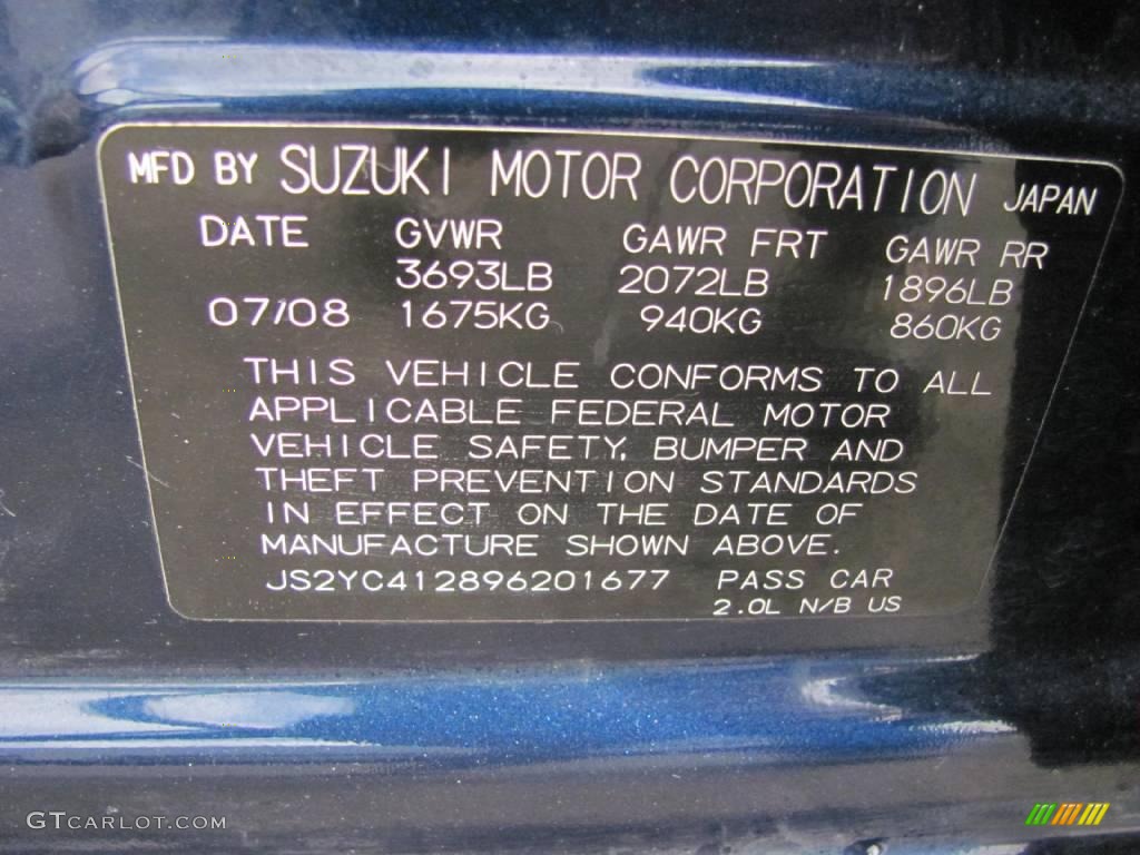2009 SX4 Sedan LE AWD - Deep Sea Blue Metallic / Beige photo #14