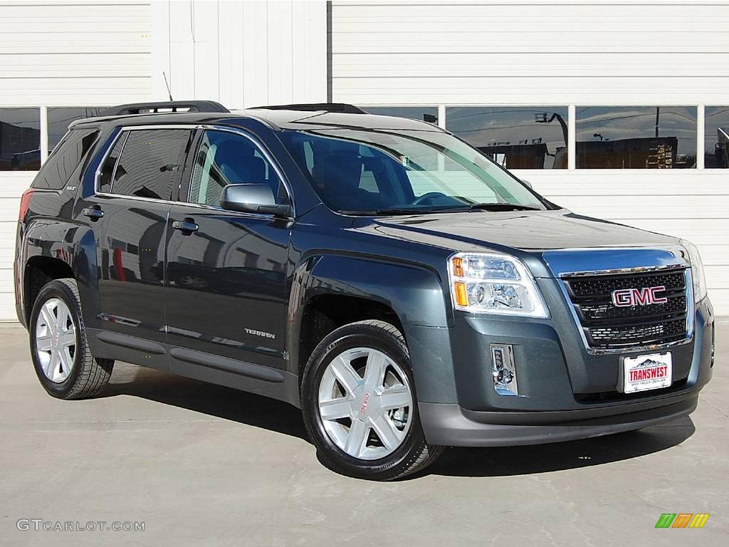 2010 Terrain SLT AWD - Cyber Gray Metallic / Jet Black photo #1