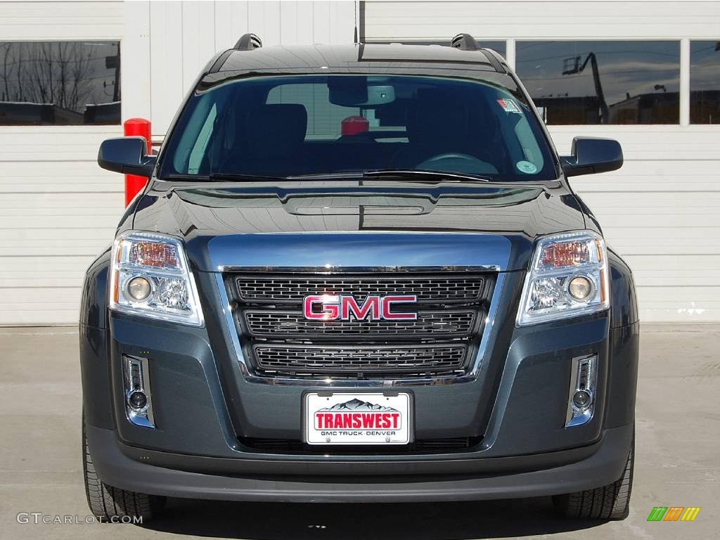 2010 Terrain SLT AWD - Cyber Gray Metallic / Jet Black photo #2