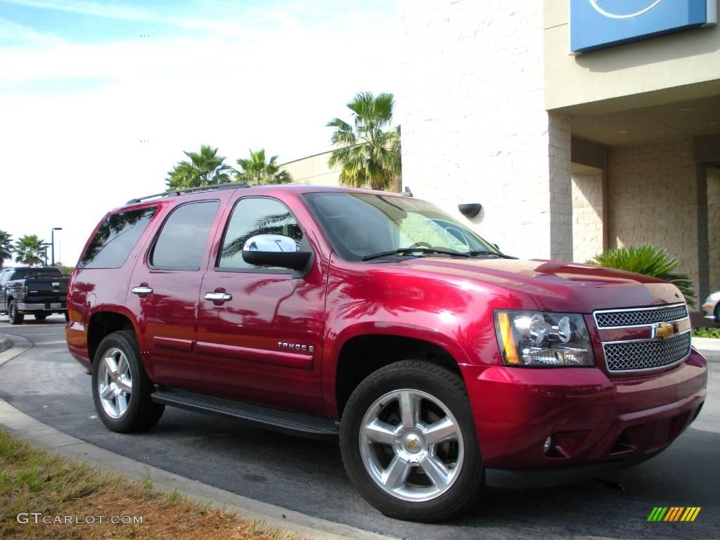 2007 Tahoe LTZ - Sport Red Metallic / Light Cashmere/Ebony photo #4