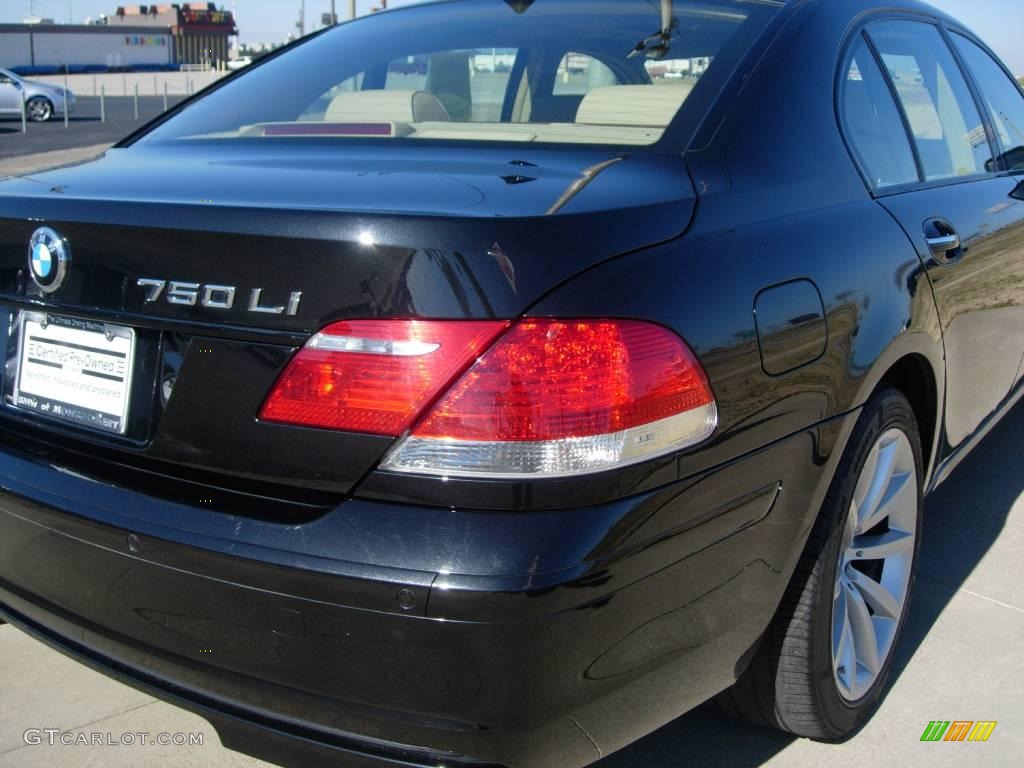 2007 7 Series 750Li Sedan - Black Sapphire Metallic / Black photo #8