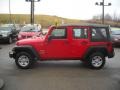 2008 Red Rock Crystal Pearl Jeep Wrangler Unlimited X 4x4  photo #5