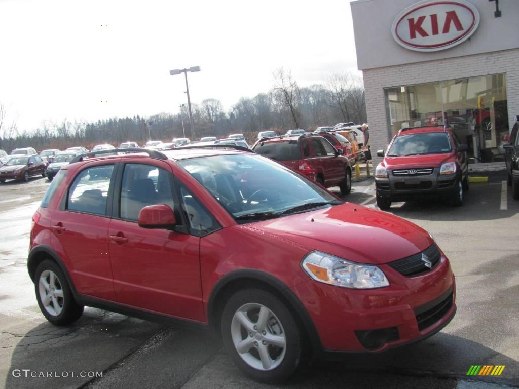 2009 SX4 Crossover Technology AWD - Vivid Red / Black photo #1