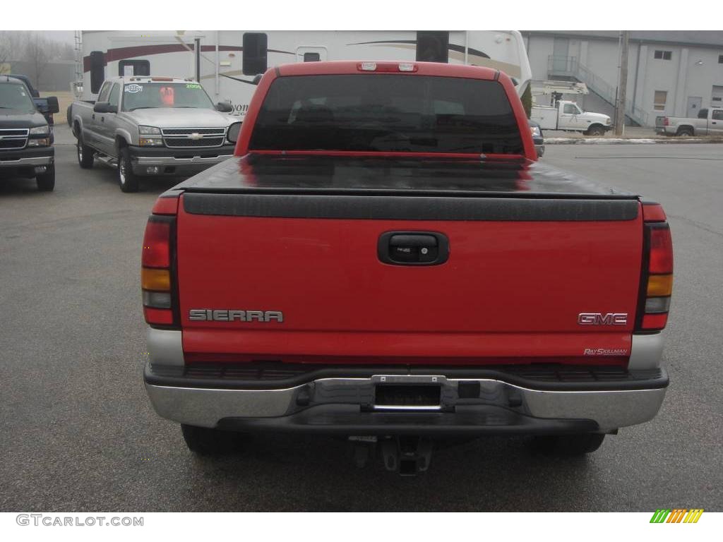 2005 Sierra 1500 SLE Extended Cab 4x4 - Fire Red / Dark Pewter photo #4