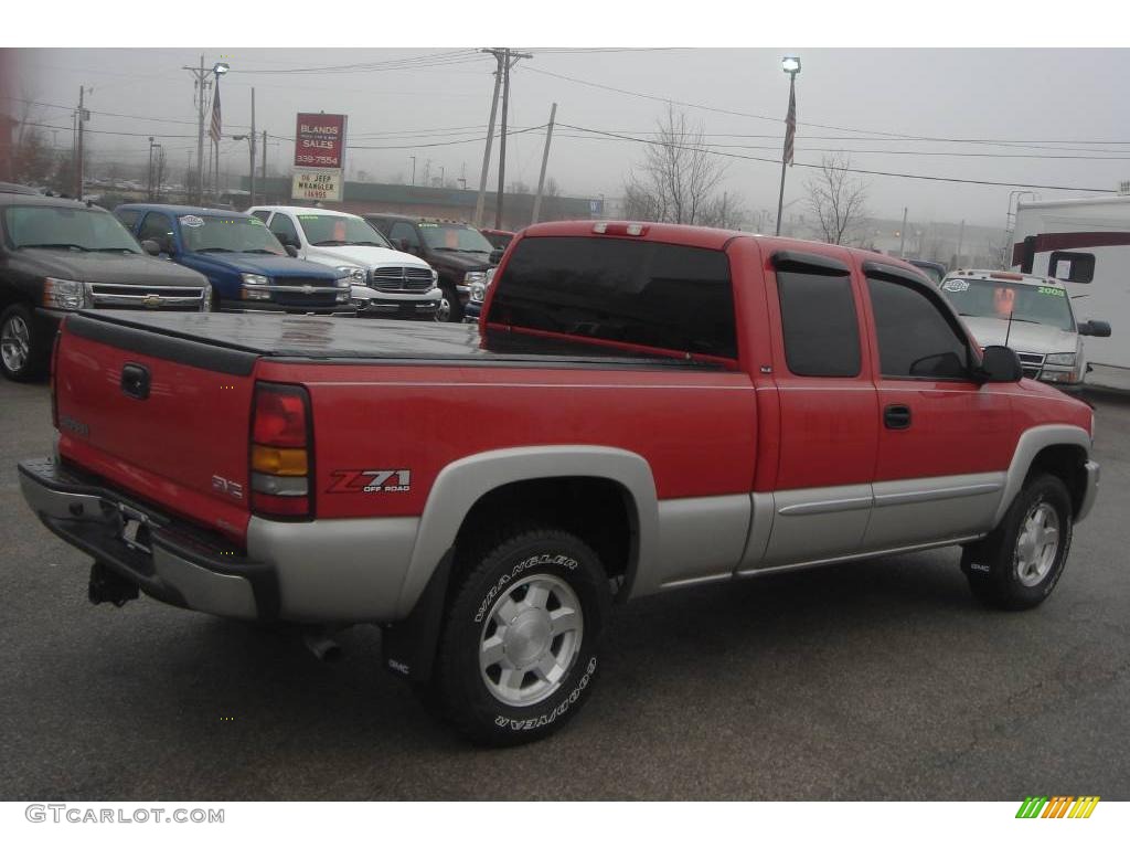 2005 Sierra 1500 SLE Extended Cab 4x4 - Fire Red / Dark Pewter photo #7