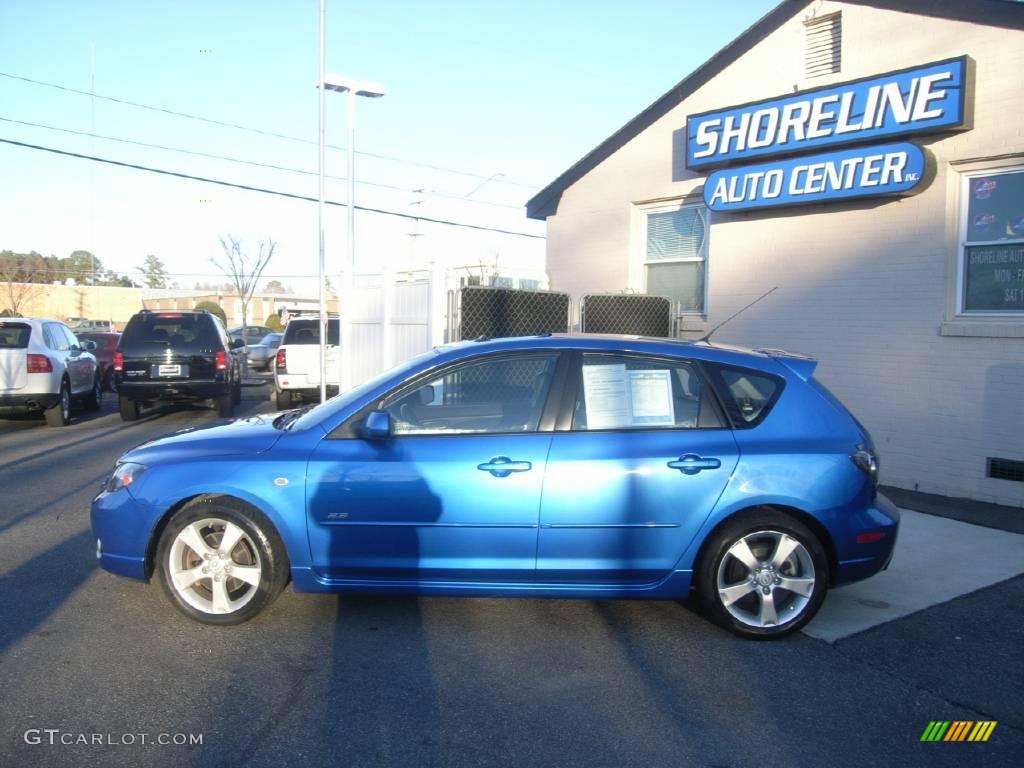 2004 MAZDA3 s Hatchback - Winning Blue Mica / Black photo #3