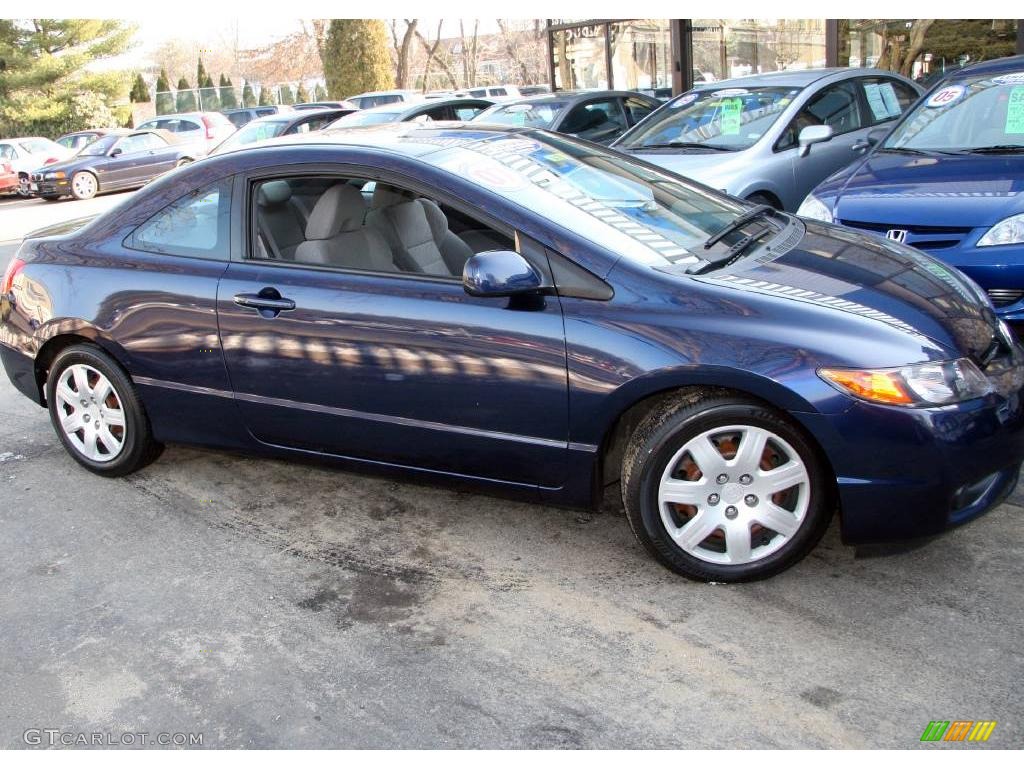 2007 Civic LX Coupe - Royal Blue Pearl / Gray photo #4