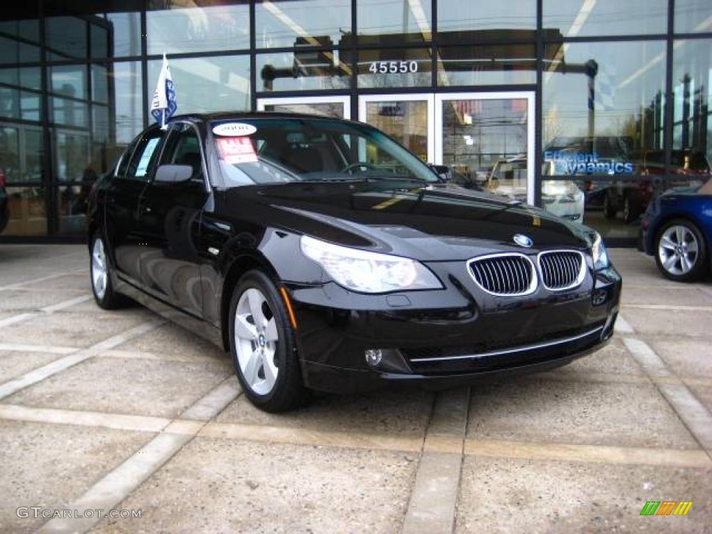 2008 5 Series 528xi Sedan - Jet Black / Black Dakota Leather photo #1