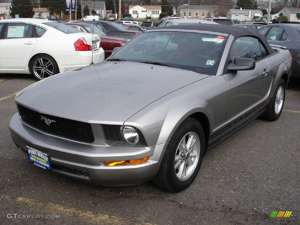 2008 Mustang V6 Premium Convertible - Alloy Metallic / Black/Red photo #1