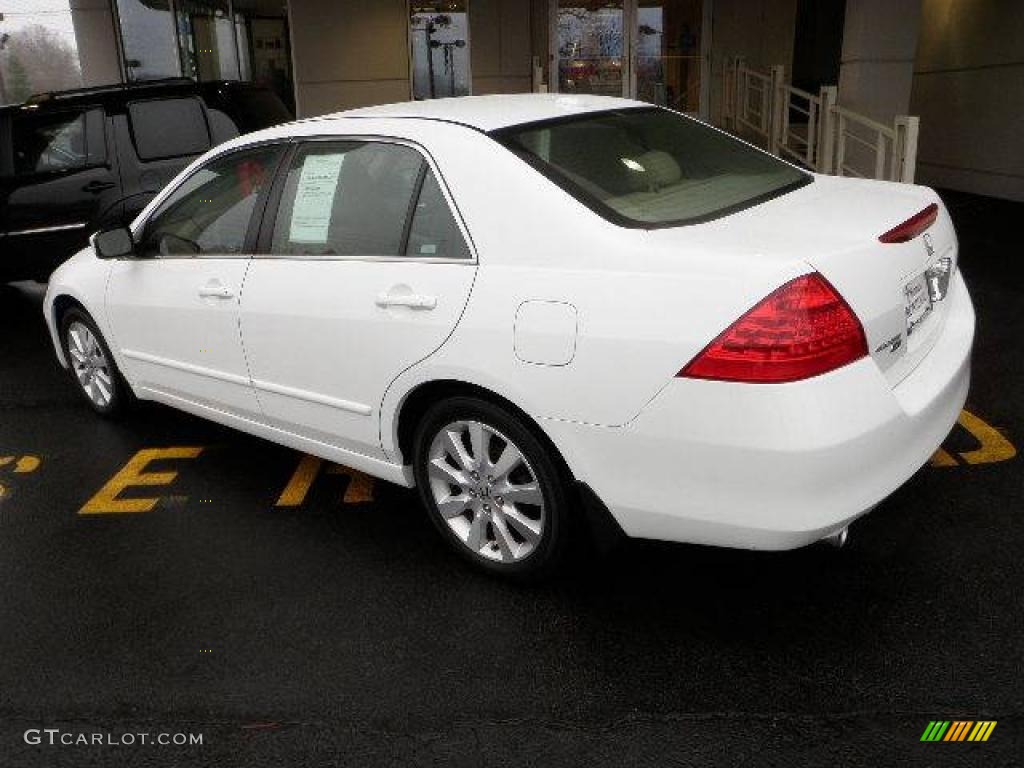 2007 Accord EX-L V6 Sedan - Taffeta White / Ivory photo #2