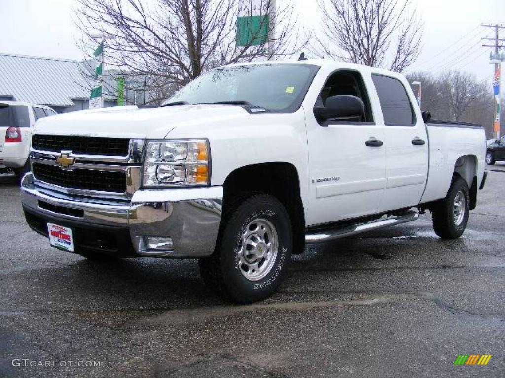 2008 Silverado 2500HD LT Crew Cab - Summit White / Ebony Black photo #1