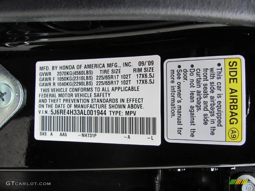 2010 CR-V LX AWD - Crystal Black Pearl / Black photo #14