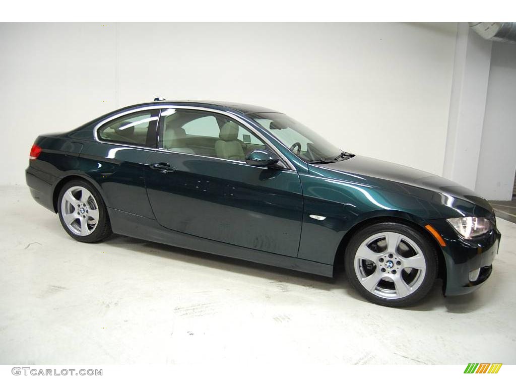 2008 3 Series 328i Coupe - Deep Green Metallic / Beige photo #2