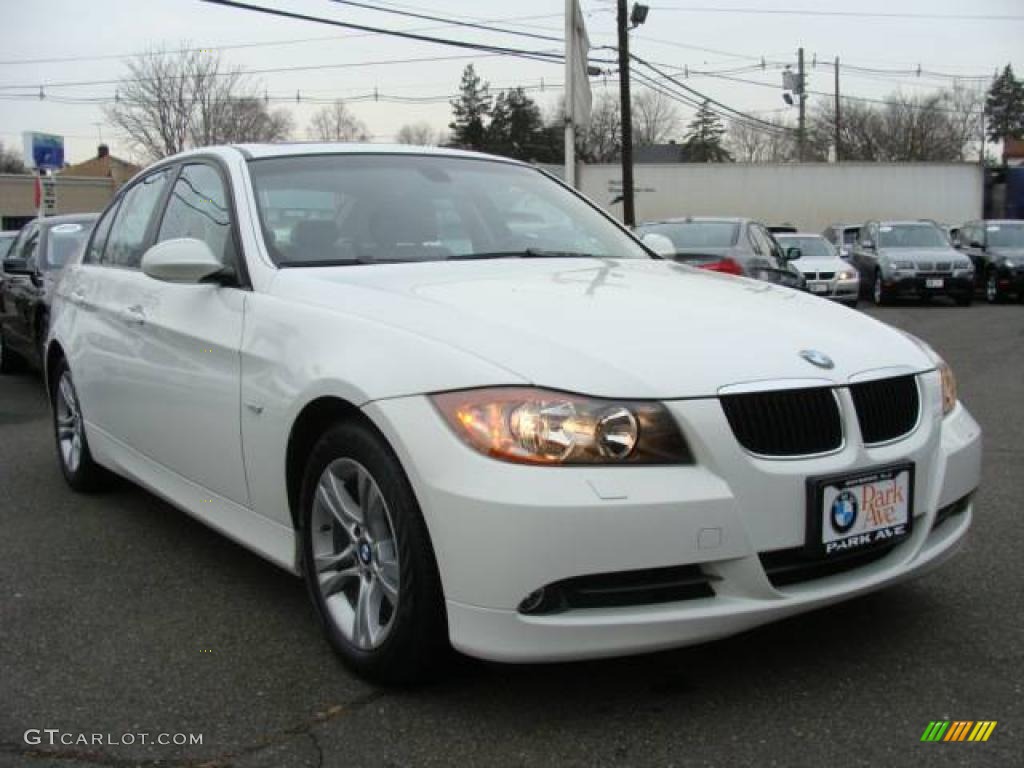 2008 3 Series 328xi Sedan - Alpine White / Beige photo #2