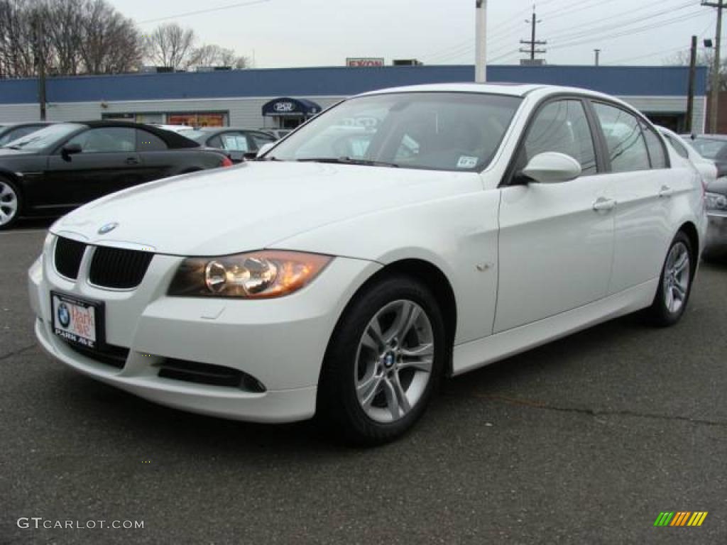 2008 3 Series 328xi Sedan - Alpine White / Beige photo #4