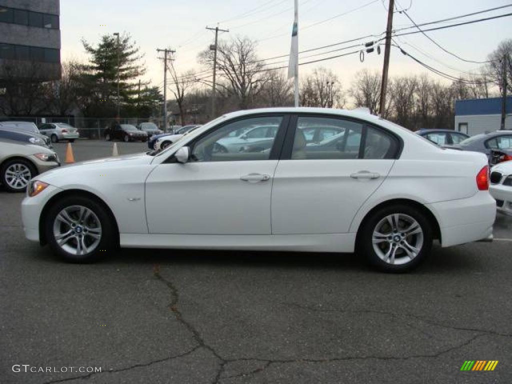 2008 3 Series 328xi Sedan - Alpine White / Beige photo #5