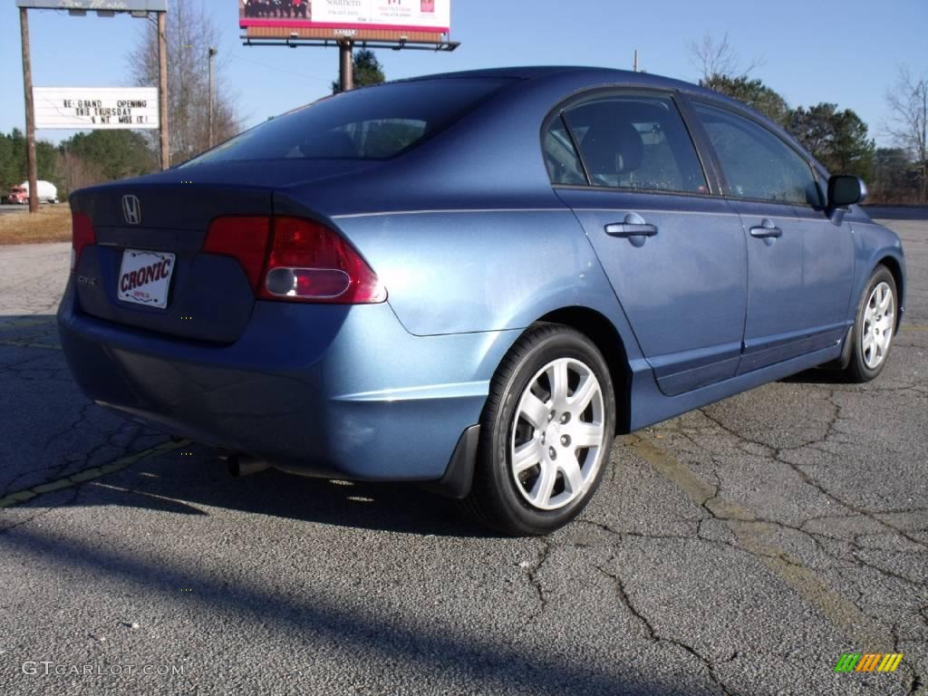 2007 Civic LX Sedan - Atomic Blue Metallic / Gray photo #6